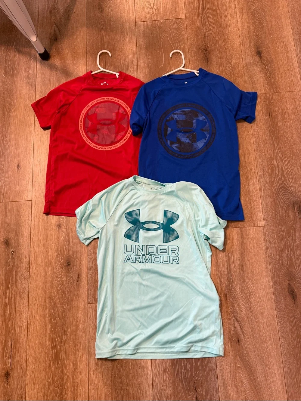 Under Armour Kids Short Sleeve Logo Tees - Red, Blue, Light Aqua